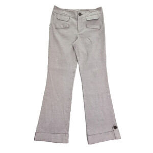 Tyler Boe Pants Women's 8 Black Houndstooth Cuffed Quiet Luxury Old Money Boho